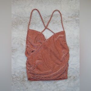 Chic Striped Red Crop Top